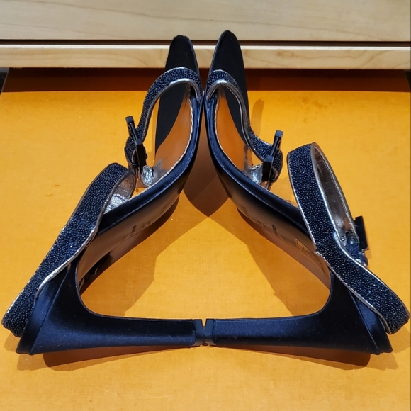 Gianfranco Ferre Vintage Black Open Toe Sandals Heels Size 39.5 / US 9.5 - Picture 7 of 12